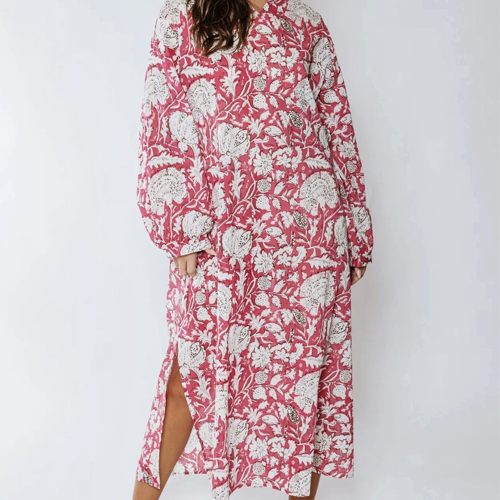 Anthropologie RAGA NEW Womens Floral Maxi Dress Cotton Boho Oversized Size S